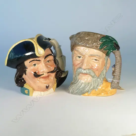 2 LARGE DOULTON CHARACTER JUGS; ROBINSON CRUSOE & CAPT. HENRY MORGAN