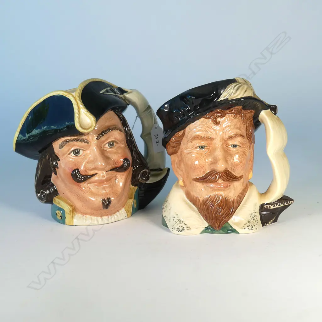 2 LARGE DOULTON CHARACTER JUGS; SIR FRANCIS DRAKE & CAPT. HENRY MORGAN (PAINTED UNDER BASE) Image 1++