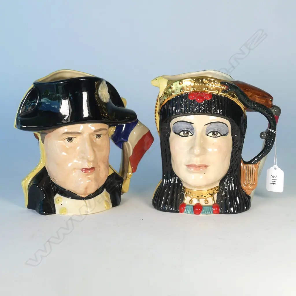 2 LARGE DOULTON DOUBLE FACE CHARACTER JUGS; ANTONY & CLEOPATRA, NAPOLEON & JOSEPHINE Image 1++
