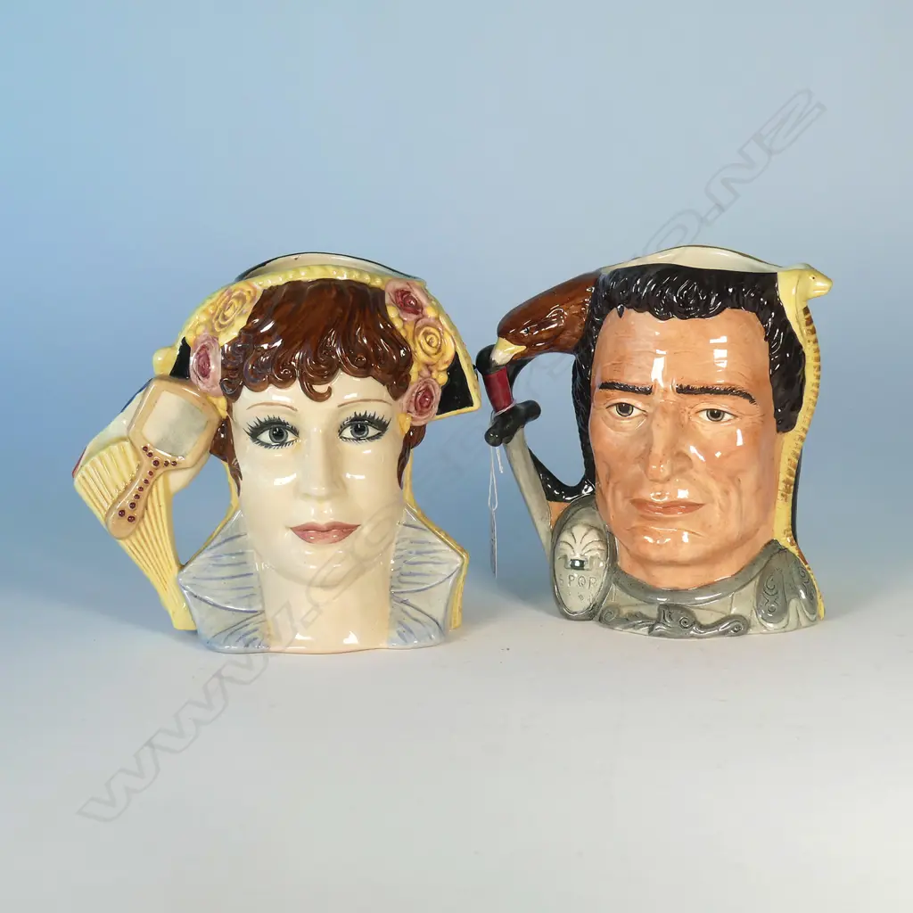 2 LARGE DOULTON DOUBLE FACE CHARACTER JUGS; ANTONY & CLEOPATRA, NAPOLEON & JOSEPHINE Image 1++