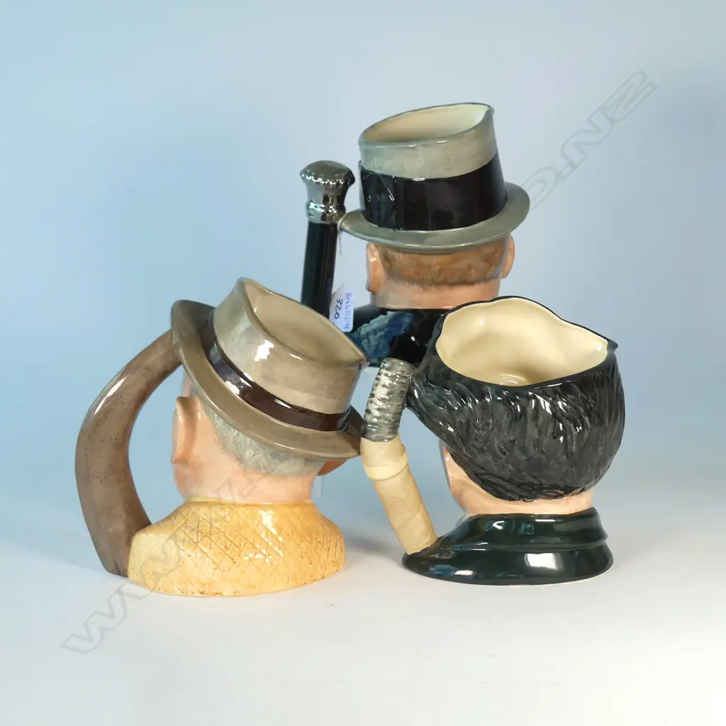 3 LARGE DOULTON CHARACTER JUGS; JIMMY DURANTE, GROUCHO MARX, W. C. FIELDS Image 1++
