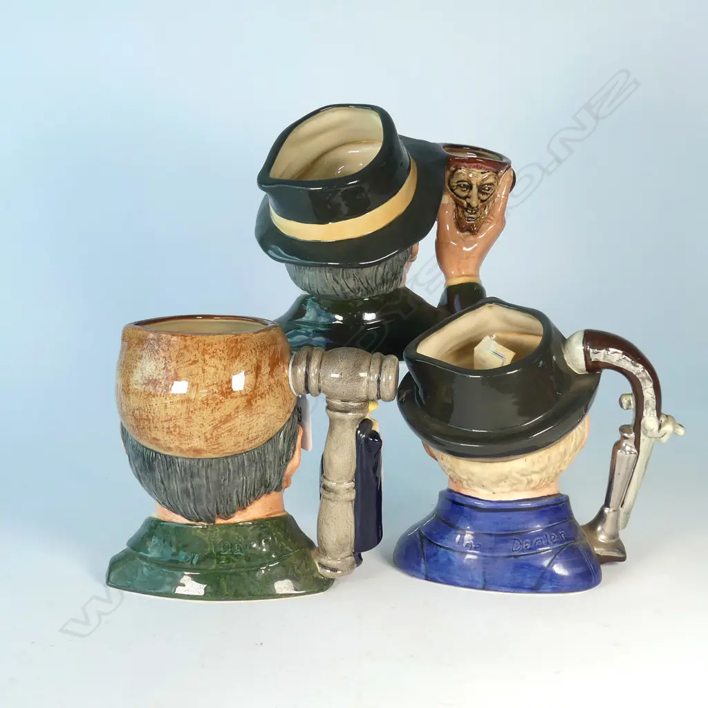 3 LARGE DOULTON CHARACTER JUGS; AUCTIONEER, DEALER, COLLECTOR Image 1++
