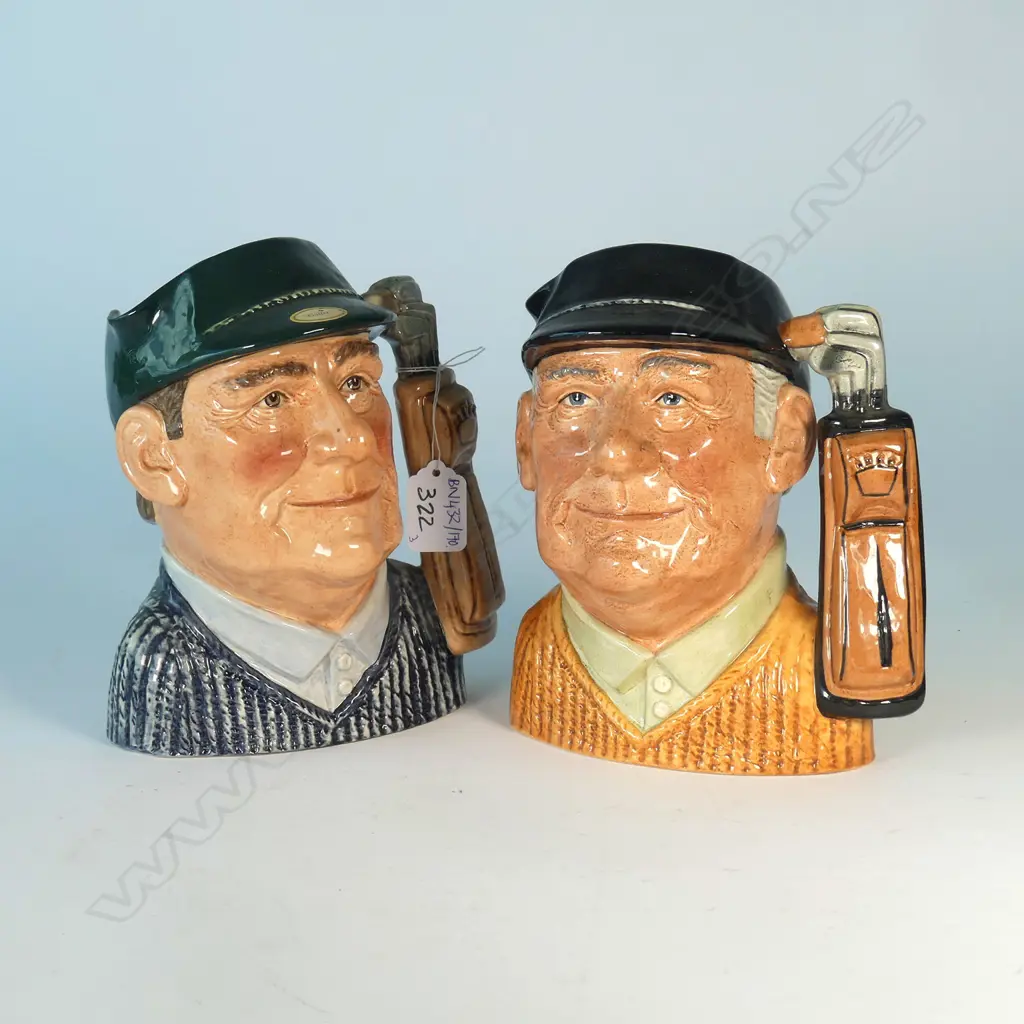 2LARGE DOULTON CHARACTER JUGS; GOLFERS Image 1++