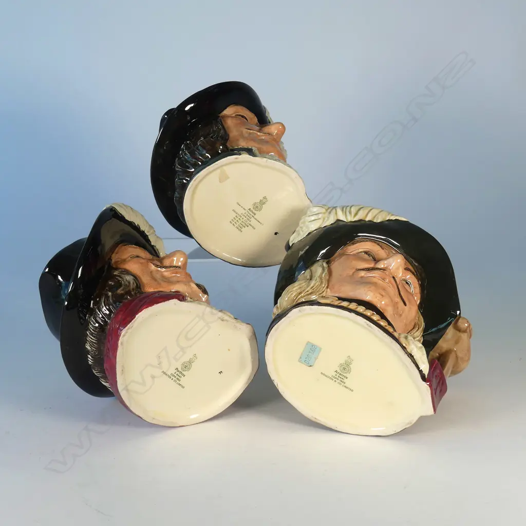 3 LARGE DOULTON CHARACTER JUGS; THE 3 MUSKEETERS; PORTHOS, ATHOS, ARAMIS Image 1++
