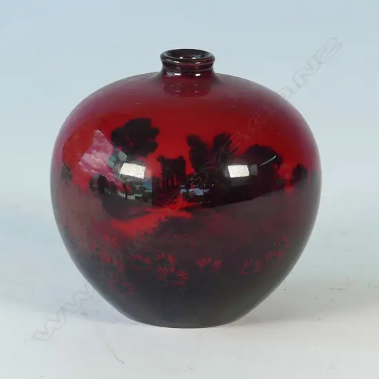DOULTON FLAMBE WOODCUT SMALL SPHERICAL VASE H.95mm