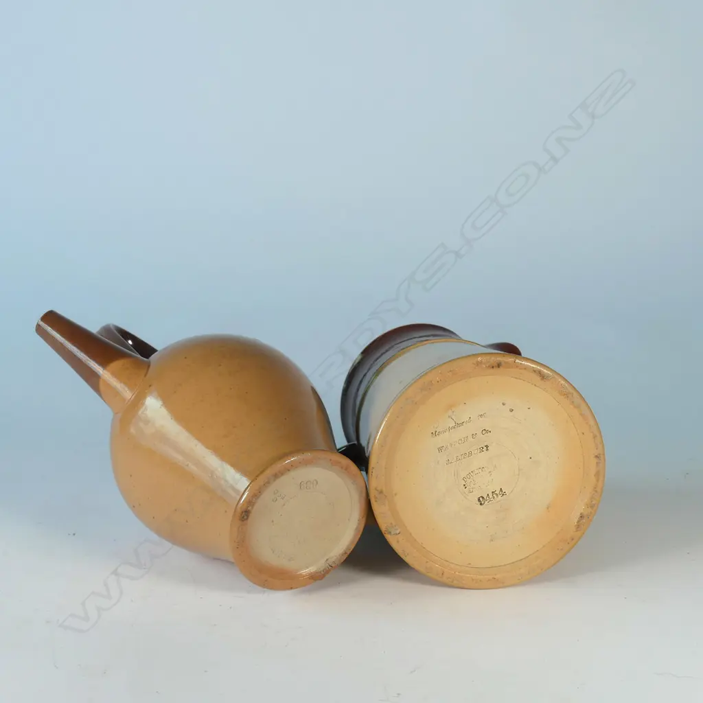 DOULTON STONEWARE 'OLDE BARUN KETTLE" & PITCHER WITH MATCHING CYPHER H.310mm Image 1++