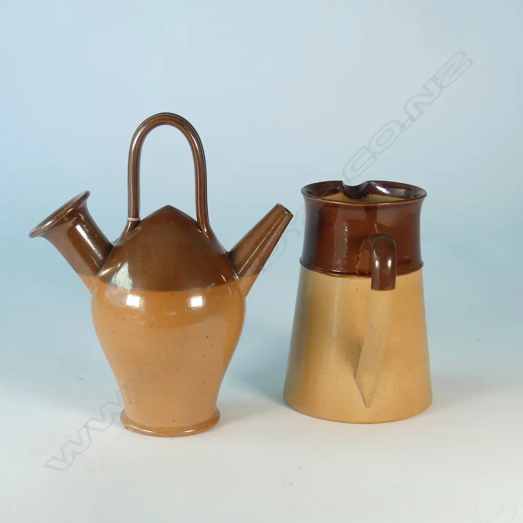 DOULTON STONEWARE 'OLDE BARUN KETTLE" & PITCHER WITH MATCHING CYPHER H.310mm Image 1++