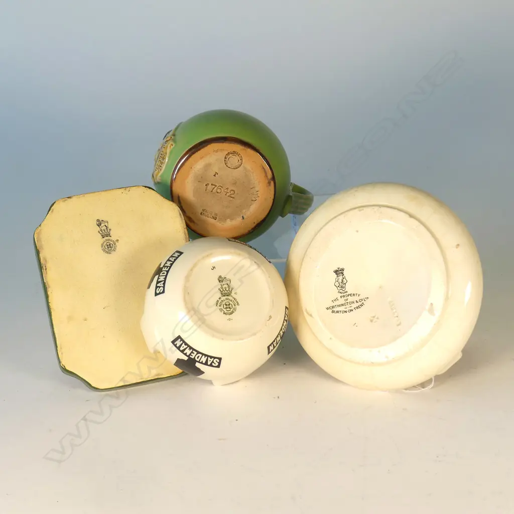3 DOULTON ADVERTISING ASHTRAYS & A JUG Image 1++