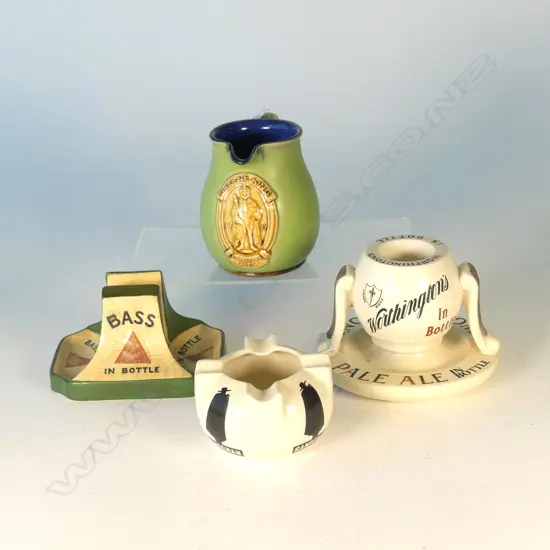 3 DOULTON ADVERTISING ASHTRAYS & A JUG