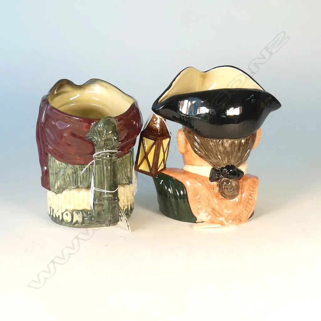 2 DOULTON LARGE CHARACTER JUGS - SIMON CELLARER & NIGHT WATCHMAN Image 1++