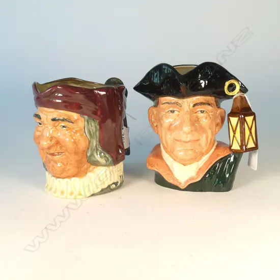2 DOULTON LARGE CHARACTER JUGS - SIMON CELLARER & NIGHT WATCHMAN