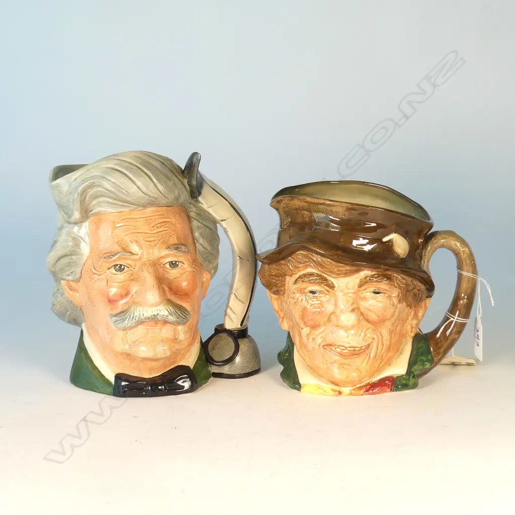 2 DOULTON LARGE CHARACTER JUGS - PADDY & MARK TWAIN Image 1++