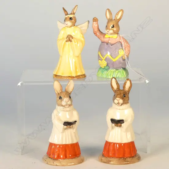 4DOULTON BUNNYKINS FIGS: EASTER SURPRISE, ANGEL, CHOIR SINGER (2)