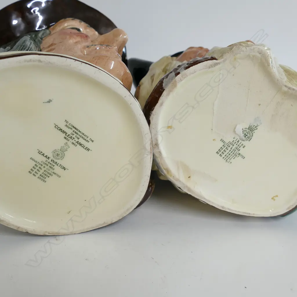 2 LARGE DOULTON CHARACTER JUGS: VIKING & IZAAK WALTON Image 1++