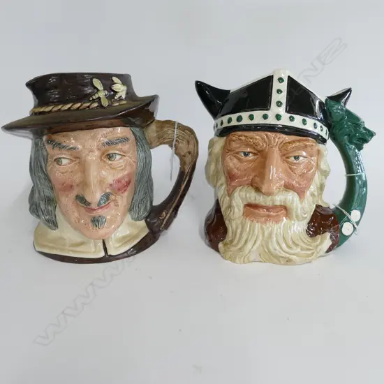 2 LARGE DOULTON CHARACTER JUGS: VIKING & IZAAK WALTON