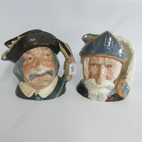 2 LARGE DOULTON CHARACTER JUGS: SANCHO PANCA & DON QUIXOTE