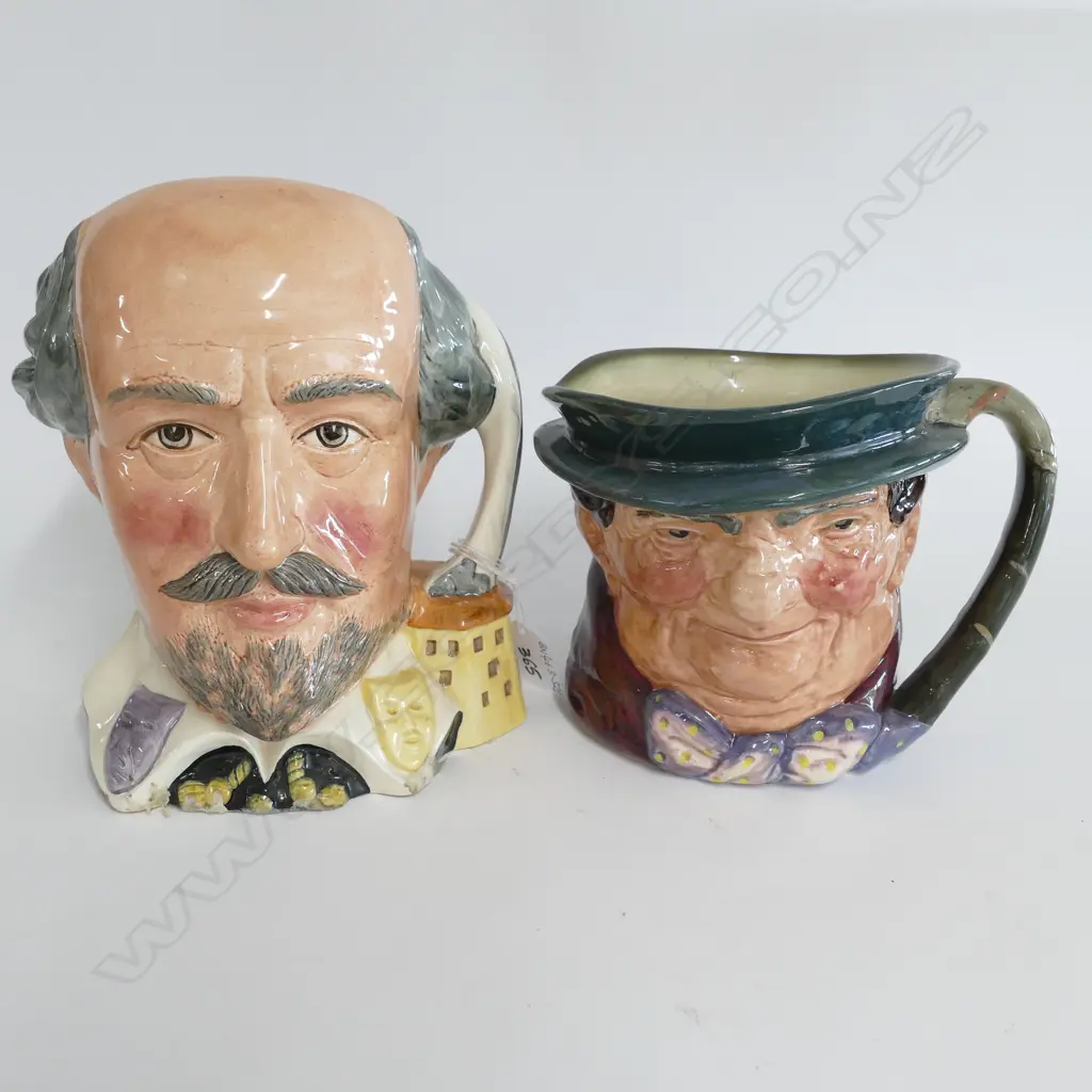 2 DOULTON LARGE CHARACTER JUGS - SHAKESPEARE & TONY WELLER Image 1++
