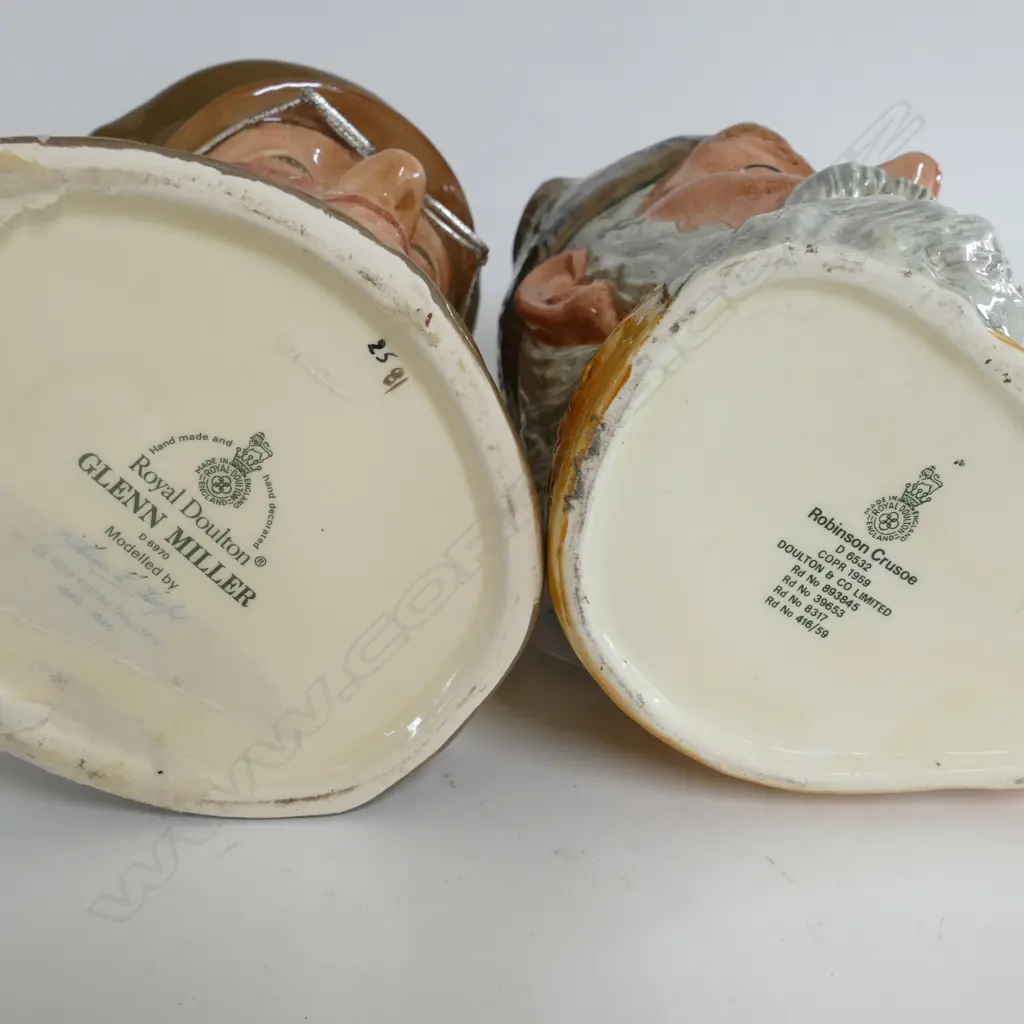 2 DOULTON LARGE CHARACTER JUGS - GLEN MILLER & ROBINSON CRUSOE Image 1++