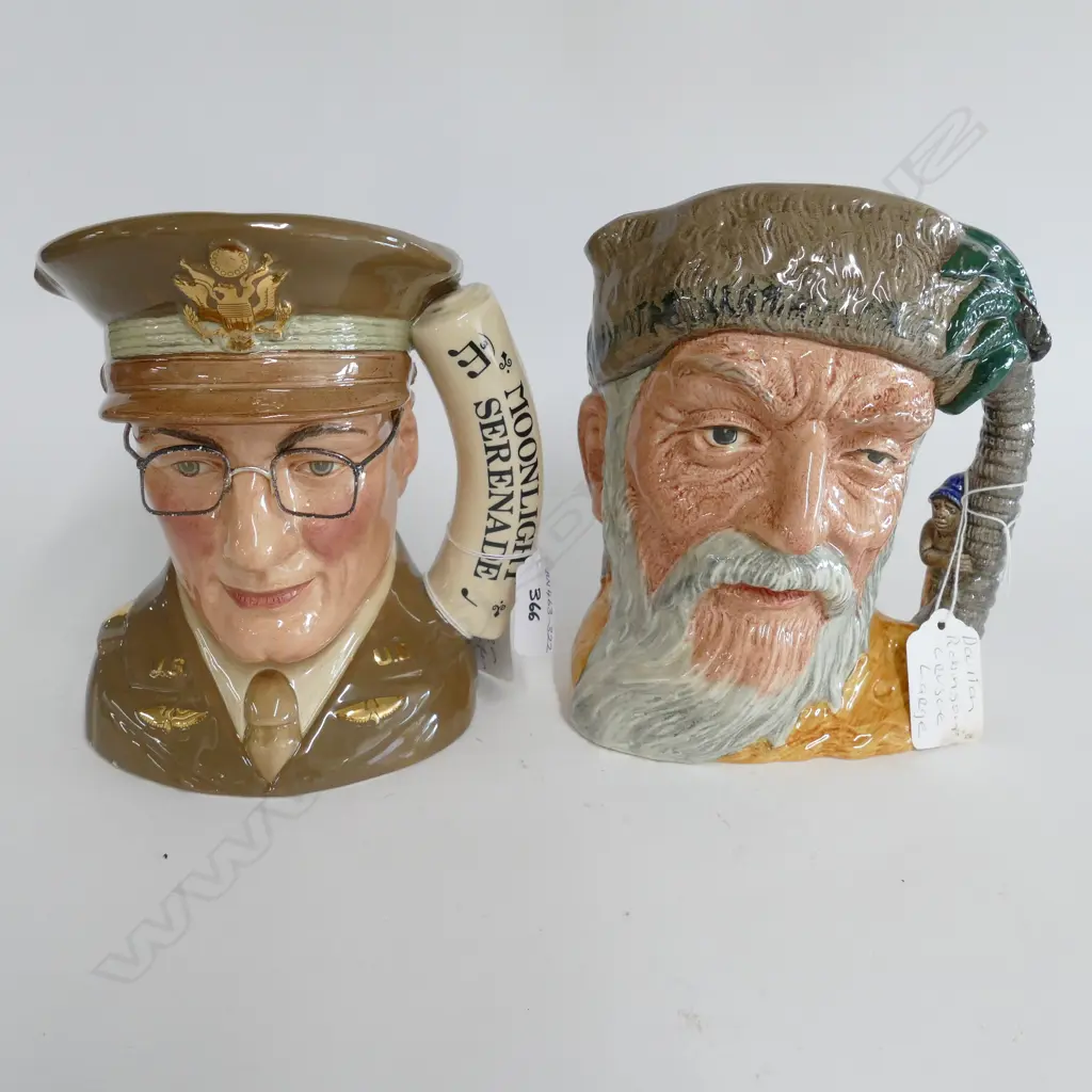 2 DOULTON LARGE CHARACTER JUGS - GLEN MILLER & ROBINSON CRUSOE Image 1++