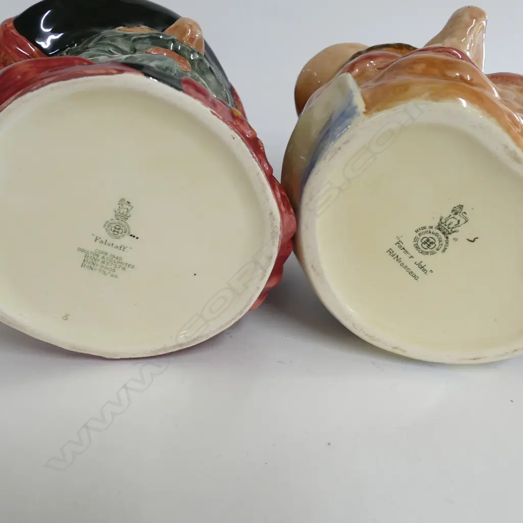 2 DOULTON LARGE CHARACTER JUGS - FARMER JOHN & FALSTAFF Image 1++