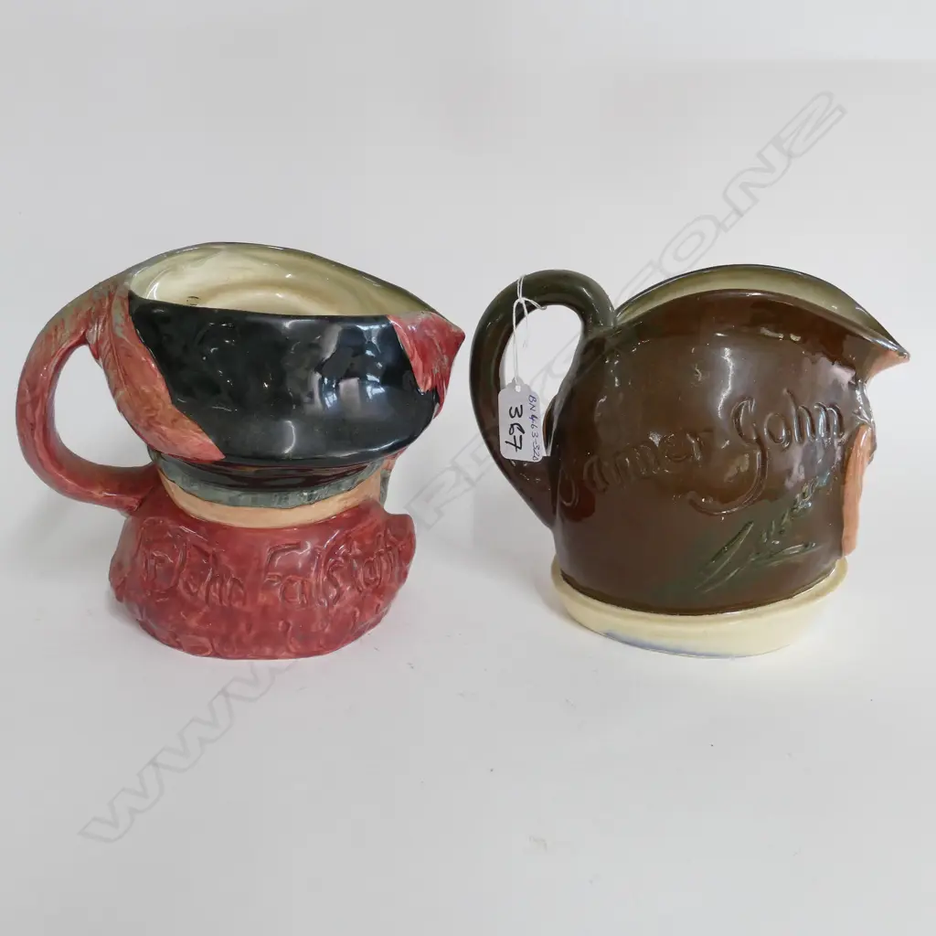 2 DOULTON LARGE CHARACTER JUGS - FARMER JOHN & FALSTAFF Image 1++