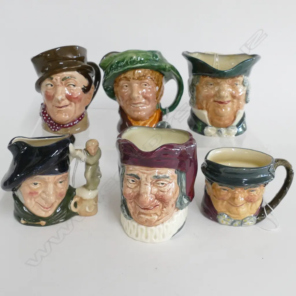 6 DOULTON SMALL CHARACTER JUGS: ARRIOT, ETC Image 1++
