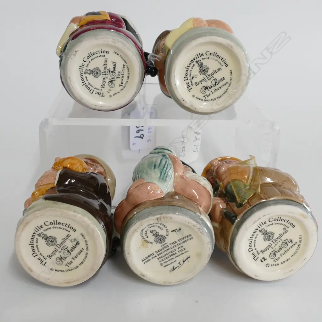 5 SMALL DOULTON TOBY JUGS, INCLD. MR.TONSIL Image 1++