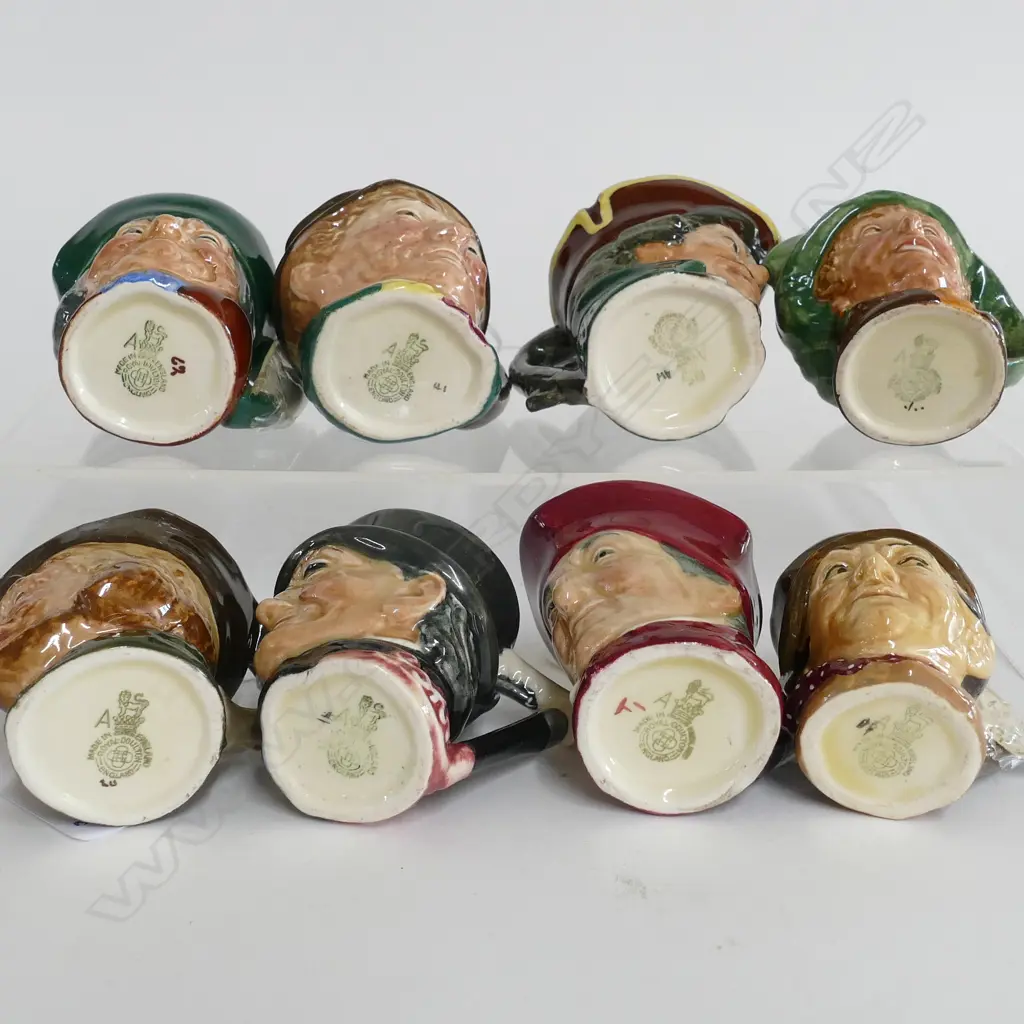 8 MINI DOULTON CHARACTER JUGS, INCLD. ROBIN HOOD, DICK TURPIN ETC Image 1++