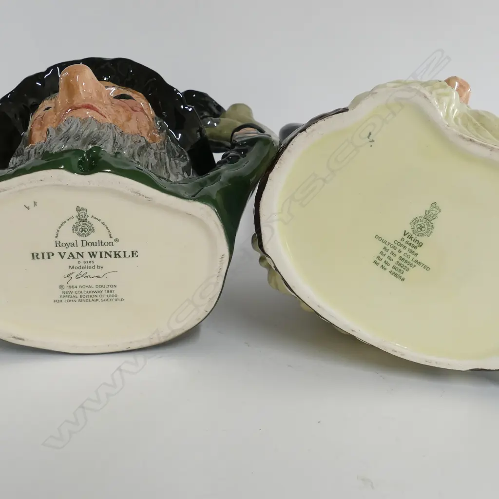 2 LARGE DOULTON CHARACTER JUGS: RIP VAN WINKLE & VIKING Image 1++