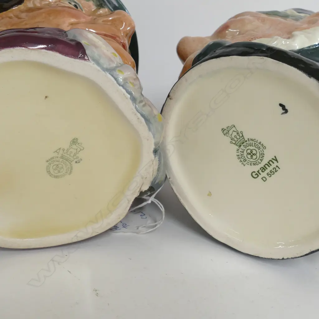 2 LARGE DOULTON CHARACTER JUGS: GRANNY & TONY WELLER Image 1++