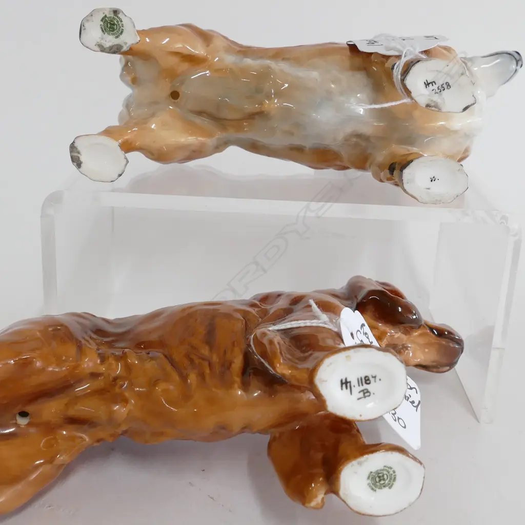 2 ROYAL DOULTON DOG FIGURINES; CORGI & COCKER SPANIEL 200MM L Image 1++