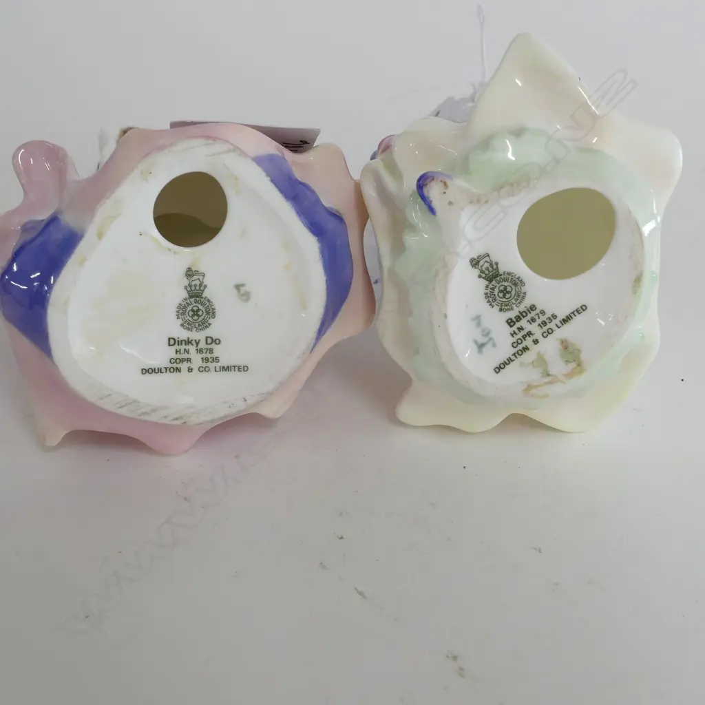 2 ROYAL DOULTON FIGURINES; DINKY DO & BABIE 120MM H Image 1++
