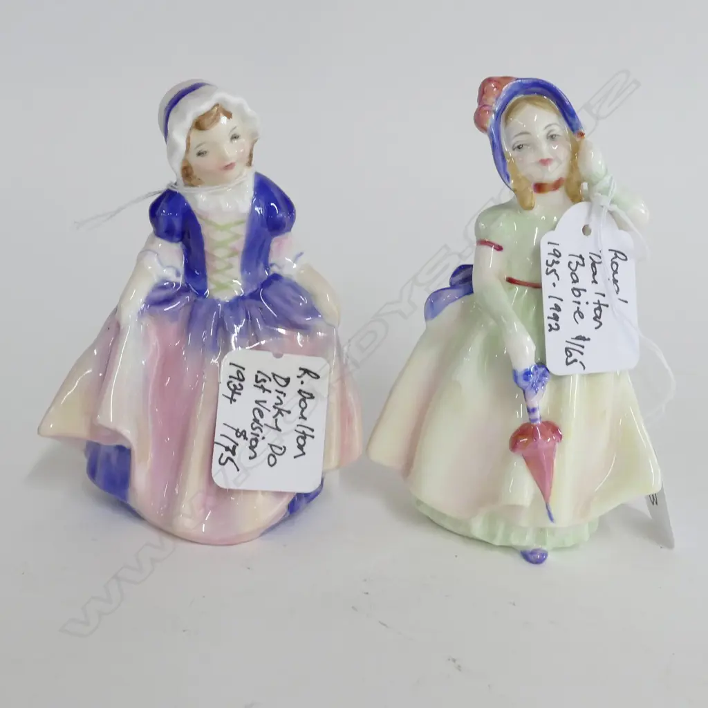 2 ROYAL DOULTON FIGURINES; DINKY DO & BABIE 120MM H Image 1++