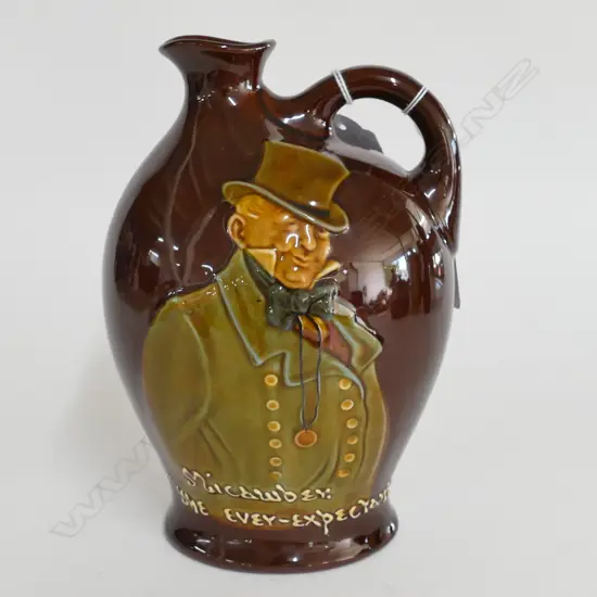 ROYAL DOULTON KINGSWARE FLASK MICAWBER 190MM H
