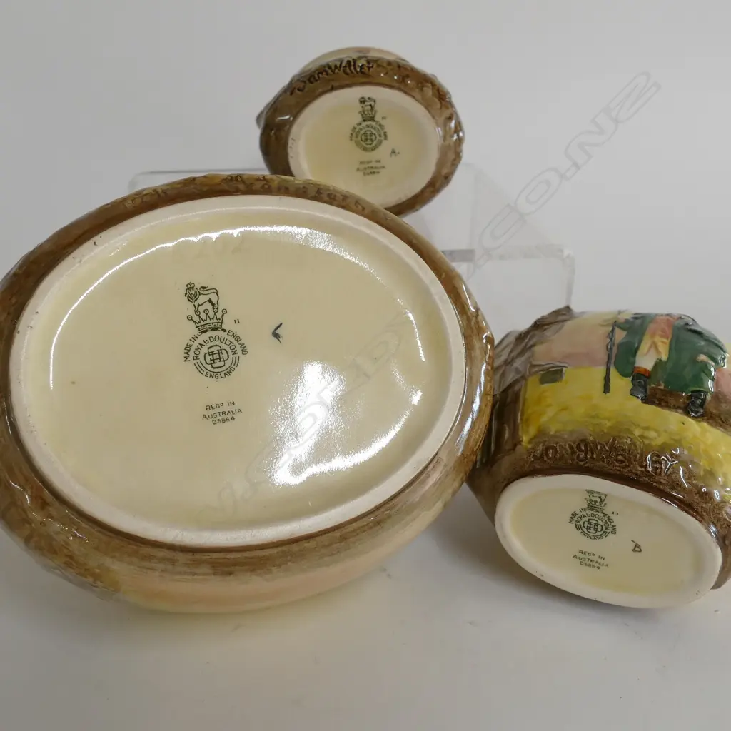 3 ROYAL DOULTON SMALL VASES; NELL AND GRANDFATHER, SAM WELLER, TONY WELLER Image 1++