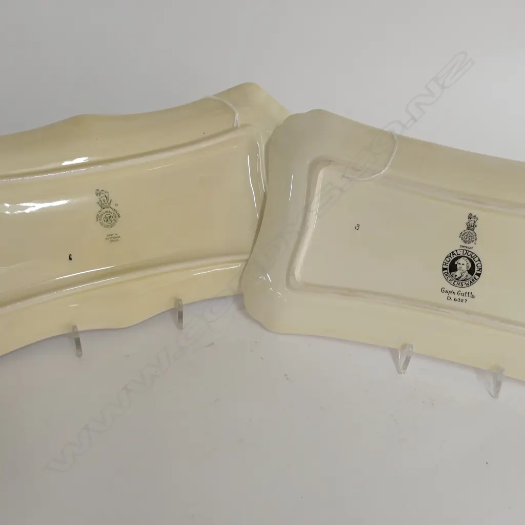 2 ROYAL DOULTON SANDWICH PLATES; CAPT. CUTTLE AND CHARLES DICKENS Image 1++