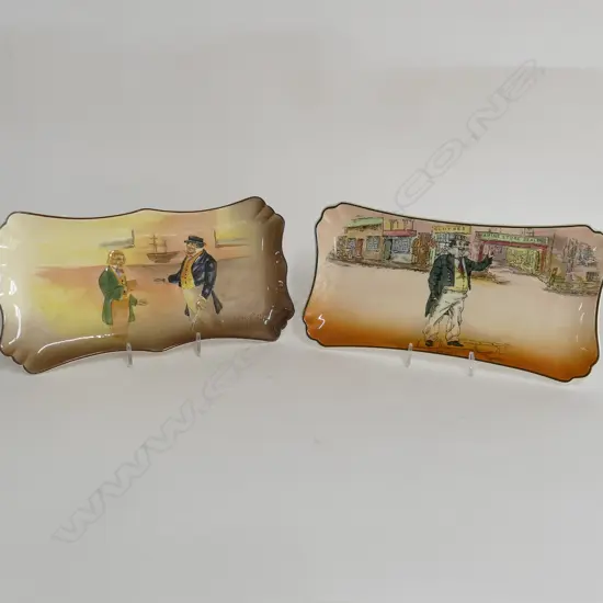 2 ROYAL DOULTON SANDWICH PLATES; CAPT. CUTTLE AND CHARLES DICKENS