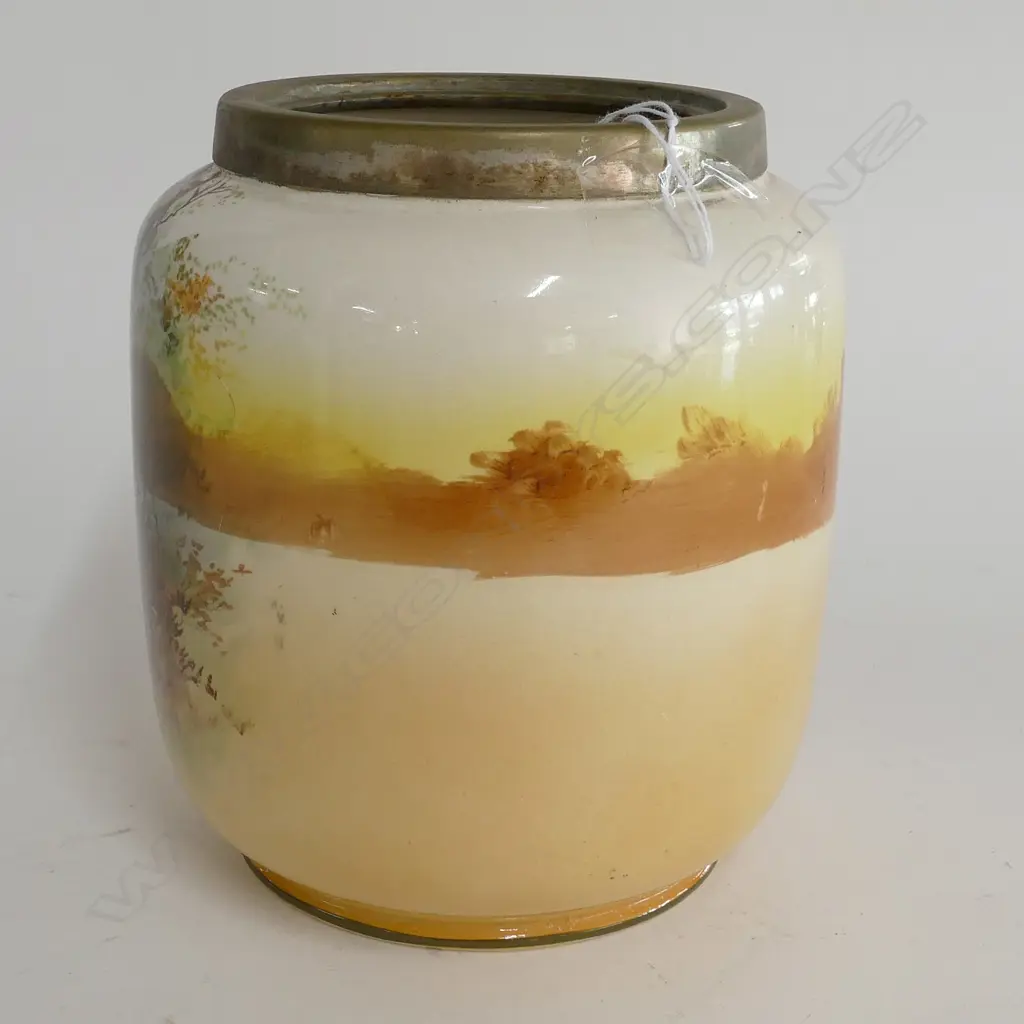 ROYAL DOULTON CARRIAGE SCENE BISCUIT BARREL - LID ABSENT Image 1++