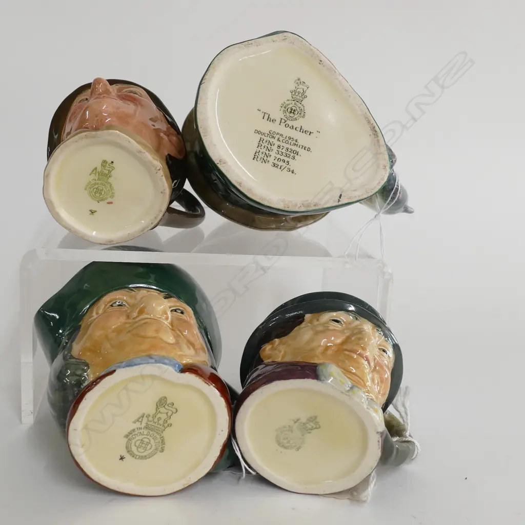 3 ROYAL DOULTON CHARACTER JUGS,  + CIG LIGHTER THE POACHER Image 1++
