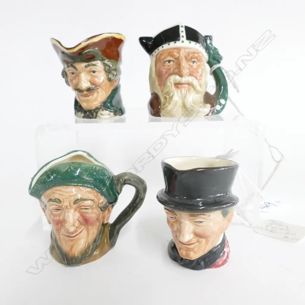 4 ROYAL DOULTON CHARACTER JUGS; JOHN PEEL, VIKING, DICK WHITTINGTON, AULD MAC 65MM H Image 1++