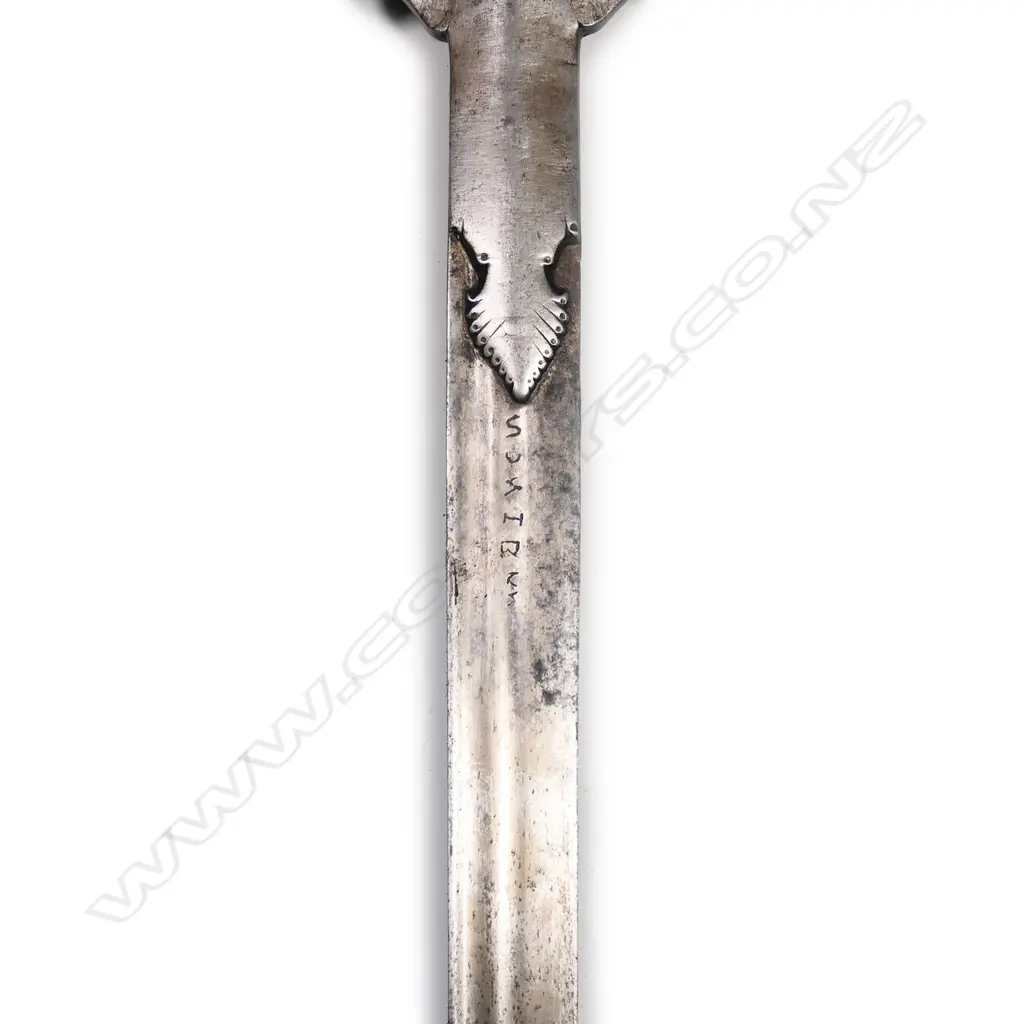 An Indian Firangi sword, with very long 38” blade, said to be taken after the lifting the siege of Lucknow in 1857 by Sir Colin Campbell. Image 1++