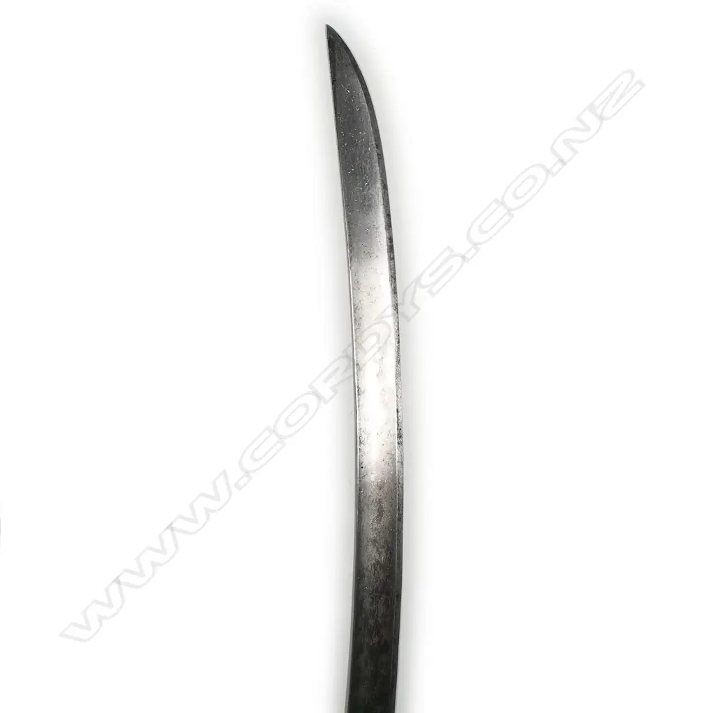 A Circassian shashka sabre, North West Caucasus region, with hook shaped pommel with deep groove, the hilt and fittings with gold damascene work, Image 1++
