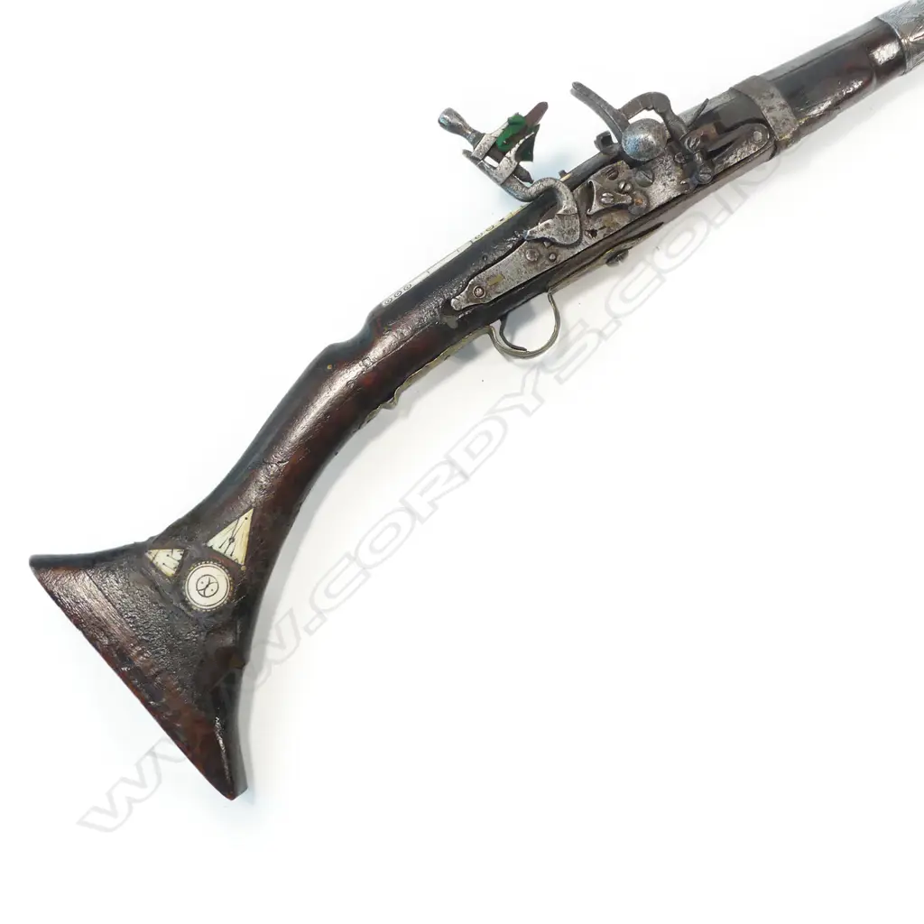 A Moroccan Affedali long gun, 18/19thC., flintlock, muzzle loader, Image 1++