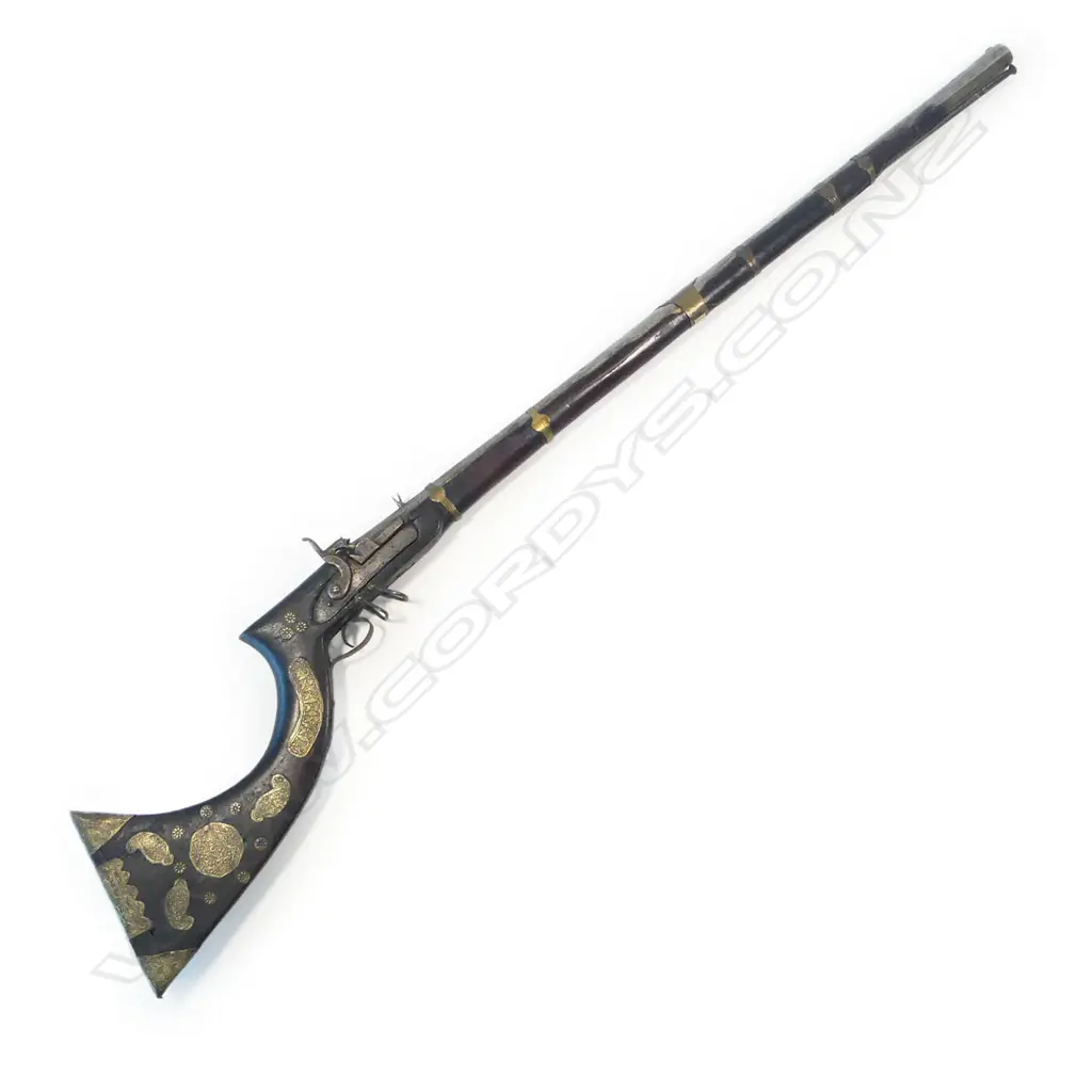 A 19thC North African .50 cal muzzle loading percussion rifle, Image 1++