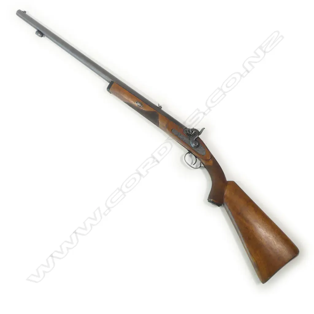 A replica Alexander Henry muzzle loading smoothbore percussion rifle, .45 cal., in case, Image 1++