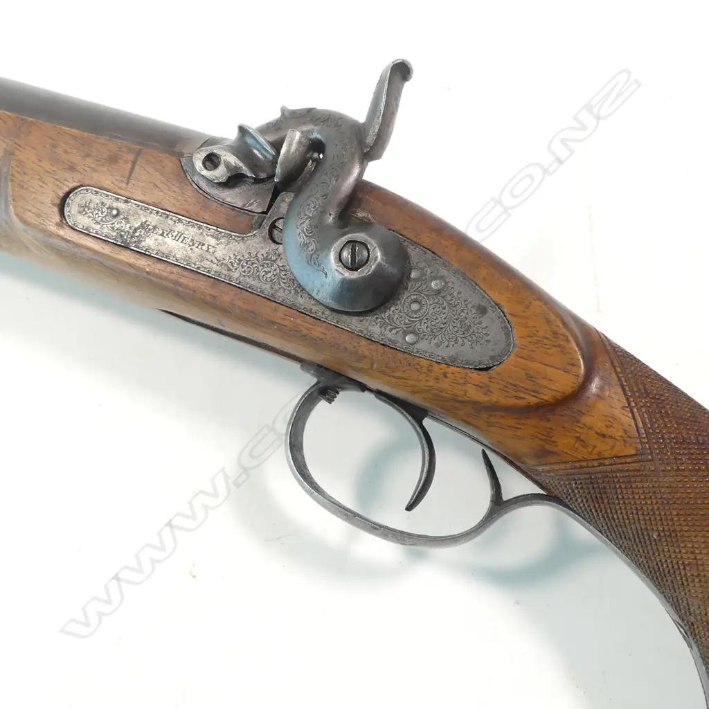 A replica Alexander Henry muzzle loading smoothbore percussion rifle, .45 cal., in case, Image 1++