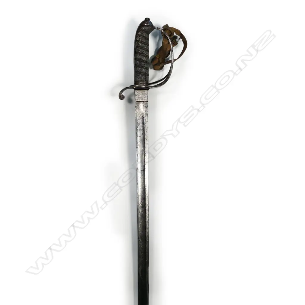 A British Light Cavalry Officer's sword, pattern 1822, with scabbard, the blade etched for 'Southland Hussars', Image 1++
