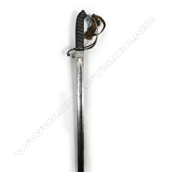 A British Light Cavalry Officer's sword, pattern 1822, with scabbard, the blade etched for 'Southland Hussars',