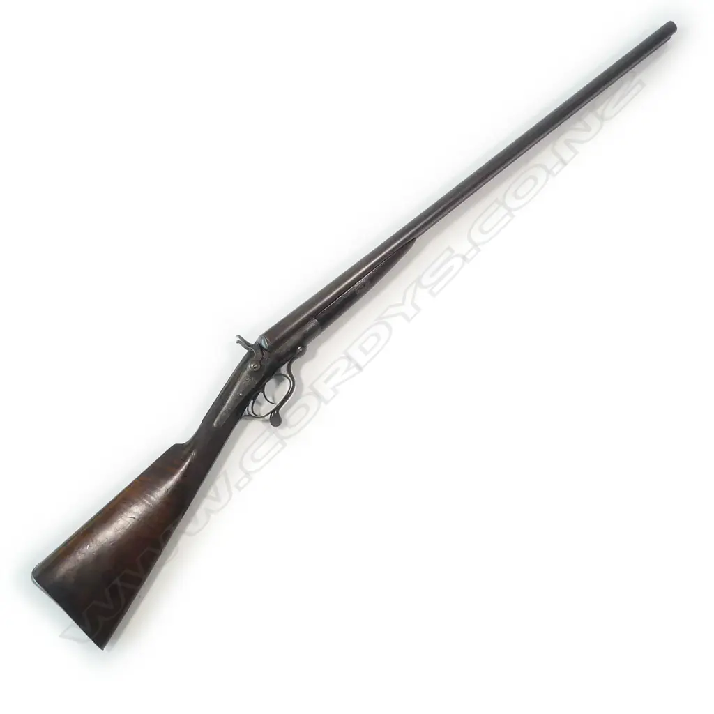 A late 19thC 12 bore double barrel underlever shotgun by Henry Holland, (with NZ connections), in leather case, Image 1++