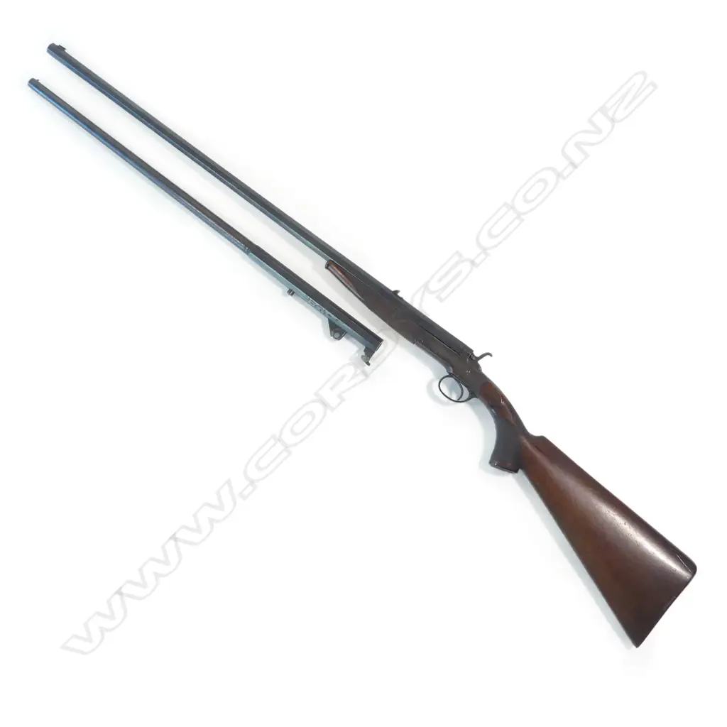 A .300 cal rook rifle, by T. Newton, Manchester, with additional .410 shotgun barrel. Image 1++